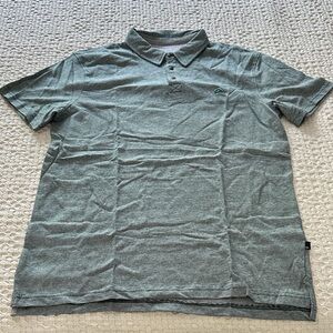 New in Bag Quiksilver Men's Green and White mini stripe polo shirt